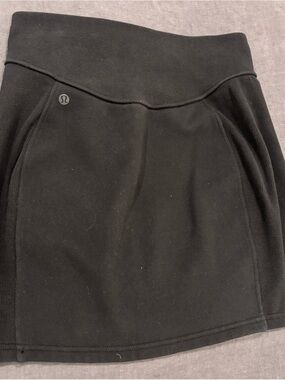 lululemon athletica Black Ribbed-Waist Athletic Skort